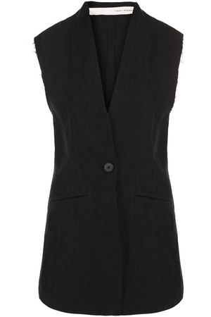 Однотонный приталенный жилет из льна Isabel Benenato Isabel Benenato WW66S18