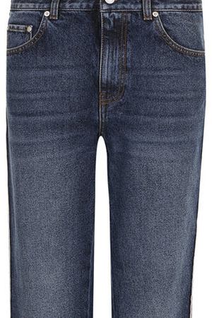Укороченные джинсы прямого кроя с потертостями Alexander McQueen Alexander McQueen 506286/QKM02
