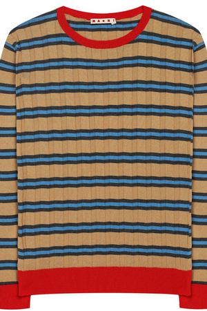 Хлопковый пуловер фактурной вязки Marni Marni M001NY-M00EV