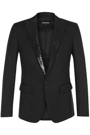Вечерний пиджак из смеси шерсти и шелка Dsquared2 Dsquared2 S74BN0791/S39408 купить с доставкой