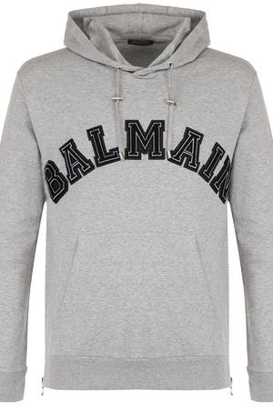 Хлопковое худи с логотипом бренда Balmain Balmain W8H/6642/J191B купить с доставкой