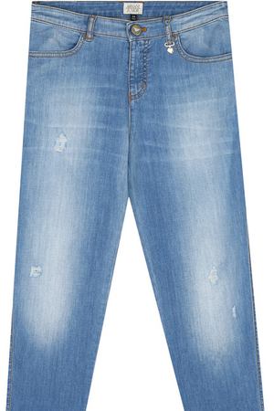 Джинсы с декоративными потертостями Armani Junior Armani Junior  3Z3J10/3D0MZ/11A-16A купить с доставкой