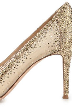 Туфли с кристаллами Swarovski на шпильке Gianvito Rossi Gianvito Rossi G20475/BURMA+0RGANZA купить с доставкой