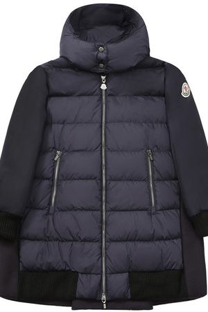 Пуховое пальто с текстильной спинкой и капюшоном Moncler Enfant Moncler C2-954-49387-85-68352/8-10A