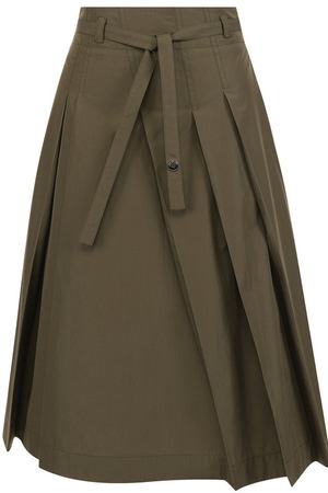Однотонная хлопковая юбка-миди с поясом Loro Piana Loro Piana FAI1052 вариант 2 купить с доставкой