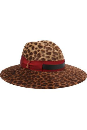 Фетровая шляпа с леопардовым принтом и лентой Borsalino Borsalino 250475