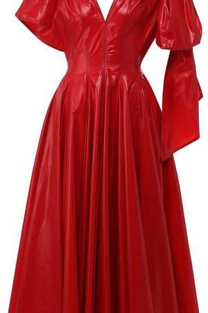 Приталенное платье-миди с V-образным вырезом CALVIN KLEIN 205W39NYC Calvin Klein 205W39nyc 82WWDC96/P076
