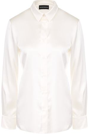 Однотонная приталенная блуза из шелка Emporio Armani Emporio Armani 0NC01T/0M301 вариант 2 купить с доставкой
