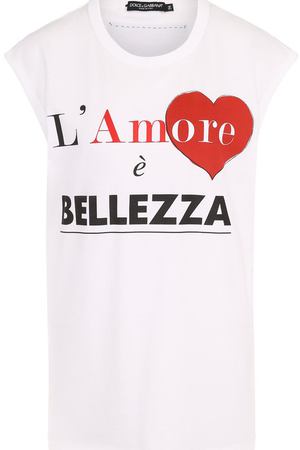 Хлопковый топ свободного кроя с принтом Dolce & Gabbana Dolce & Gabbana F8H93T/FH7MN