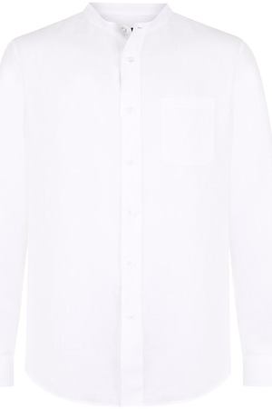 Льняная рубашка с воротником-стойкой Giorgio Armani Giorgio Armani WSC6QT/WS16C купить с доставкой