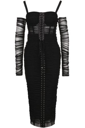 Приталенное платье со шнуровкой на бретельках Dolce & Gabbana Dolce & Gabbana F6A9QT/FLEAA
