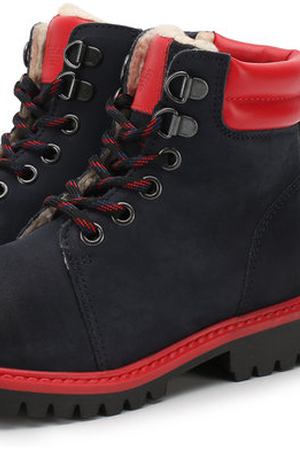 Кожаные ботинки на шнуровке Emporio Armani Emporio Armani XYM003/X0U01/28-34 купить с доставкой