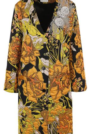 Пальто свободного кроя с контрастной отделкой Dries Van Noten Dries Van Noten 181-30249-5385 купить с доставкой