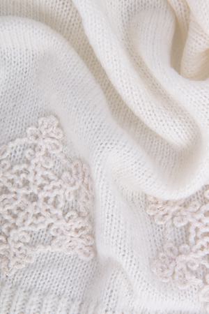 Вязаный шарф с вышивкой Ereda Ereda 3002SC1/1810-вышивка Белый