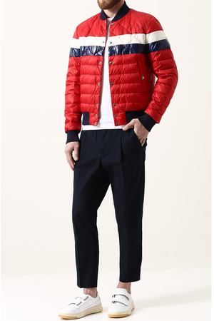 Хлопковые укороченные брюки прямого кроя Moncler Moncler D1-091-11418-90-549P5