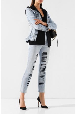 Укороченные джинсы с логотипом бренда Denim X Alexander Wang Alexander Wang 4D994313AA