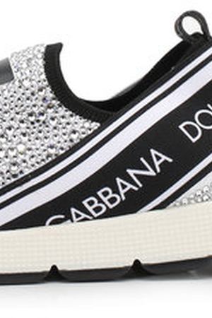 Текстильные кроссовки со стразами без шнуровки Dolce & Gabbana Dolce & Gabbana D10723/AZ170/37-39