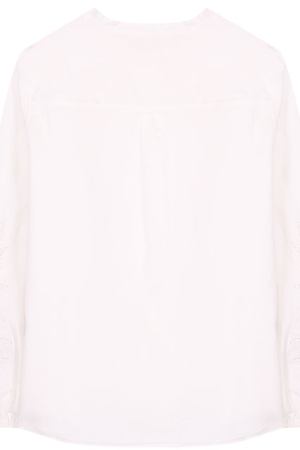 Хлопковая блуза свободного кроя с воротником-стойкой и декоративными рукавами Chloé Chloe C15686/14A
