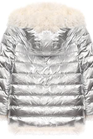 Двусторонняя куртка с меховой отделкой Yves Salomon Enfant Yves Salomon 9WEV021XXD0CK/4-6 купить с доставкой