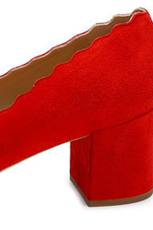 Замшевые туфли Lauren с фигурным вырезом Chloé Chloe CH26230/E01 купить с доставкой
