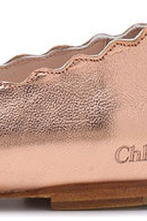 Балетки из металлизированной кожи с фигурным вырезом Chloé Chloe C19073/28-35 купить с доставкой
