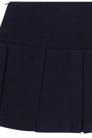 Шерстяная мини-юбка со складками и контрастной отделкой Oscar de la Renta Oscar De La Renta F172C405