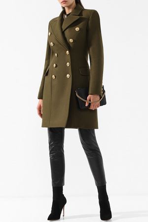 Двубортное пальто из смеси шерсти и кашемира Balmain Balmain 152400/W006 купить с доставкой