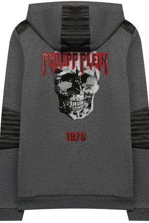 Хлопковый кардиган на молнии с капюшоном Philipp Plein Philipp Plein A18C BJB0133 PJ0002N/12-16 купить с доставкой