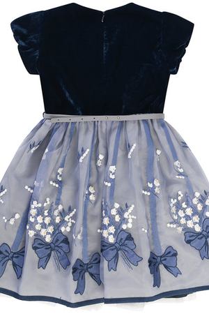 Платье-миди с вышивкой и поясом Monnalisa Monnalisa 110916