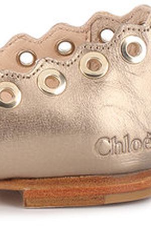 Балетки из металлизированной кожи Chloé Chloe C19071/27