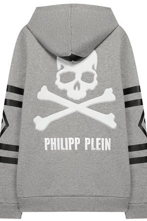 Хлопковый кардиган на молнии с капюшоном Philipp Plein Philipp Plein A18C BJV0129 PJ0002N/12-16 купить с доставкой