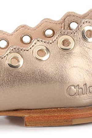 Балетки из металлизированной кожи Chloé Chloe C19071/28-35