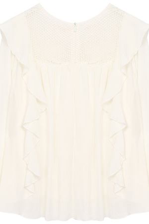Блуза свободного кроя с оборками и кружевной отделкой Chloé Chloe C15873/6A-12A