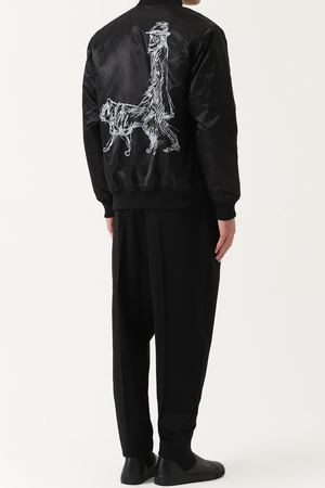 Бомбер на кнопках с принтом на спине Yohji Yamamoto Yohji Yamamoto HK-Y30-601