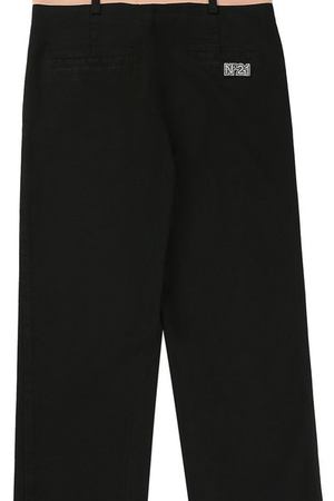 Хлопковые брюки прямого кроя с логотипом бренда No. 21 №21 27 X/K103/8865/34-44 купить с доставкой