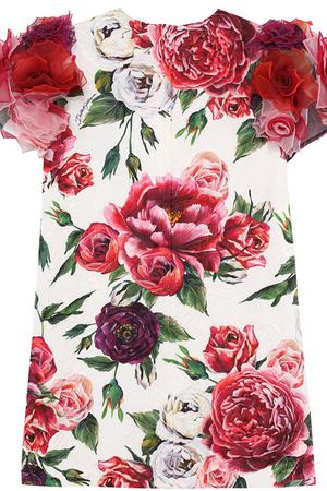 Мини-платье из смеси хлопка и шелка с аппликацией на рукавах Dolce & Gabbana Dolce & Gabbana L59D97/HSMR2/2-6