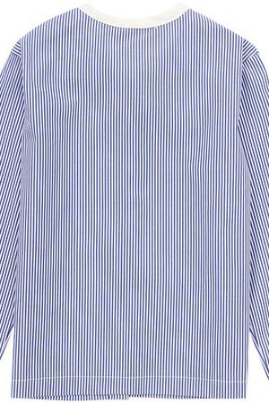 Хлопковая блуза в полоску с воротником аскот и брошью No. 21 №21 27 X/K500/1922/26-30 купить с доставкой