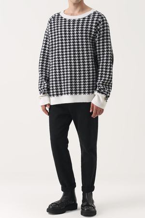 Шерстяной свитер свободного кроя с узором houndstooth Haider Ackermann Haider Ackermann 174-4005-250 купить с доставкой