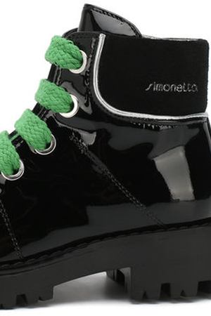 Ботинки из лаковой кожи на шнуровке Simonetta Simonetta 58241/18-27
