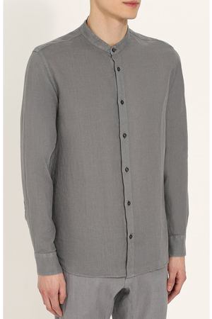 Льняная рубашка с воротником-стойкой 120% Lino 120% Lino N0M1159/B317/001