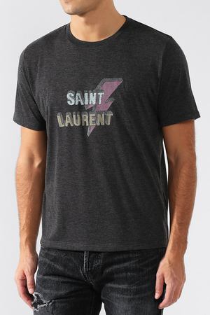 Футболка из вискозы с принтом Saint Laurent Saint Laurent 500898/YB2LW