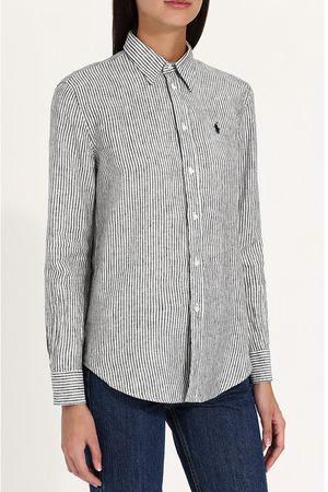 Льняная блуза прямого кроя в полоску Polo Ralph Lauren Polo Ralph Lauren 211697463