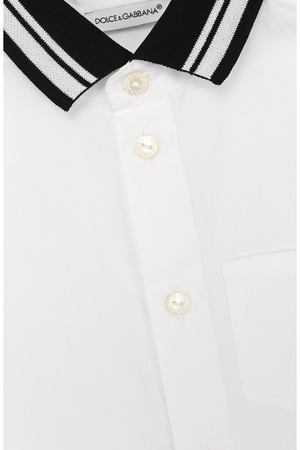 Хлопковая рубашка с контрастной отделкой Dolce & Gabbana Dolce & Gabbana L4JS22/G70BL/2-6