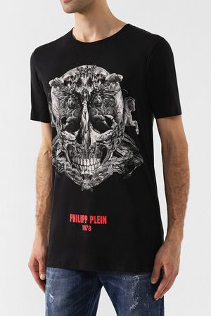 Хлопковая футболка с принтом Philipp Plein Philipp Plein A18C MTK2783 PJY002N купить с доставкой