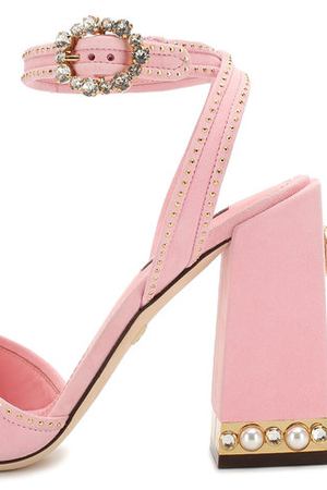 Замшевые босоножки Keira на массивном каблуке Dolce & Gabbana Dolce & Gabbana CR0482/AN149 вариант 2 купить с доставкой
