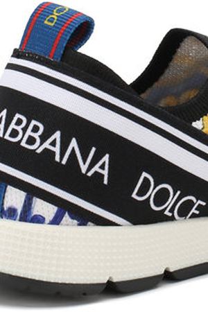 Текстильные кроссовки без шнуровки Dolce & Gabbana Dolce & Gabbana D10723/AU989/29-36