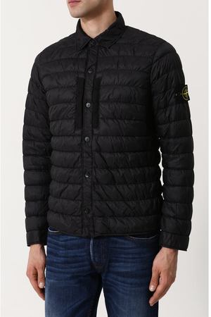 Стеганый пуховик на кнопках с отложным воротником Stone Island Stone Island 681510424 вариант 2 купить с доставкой