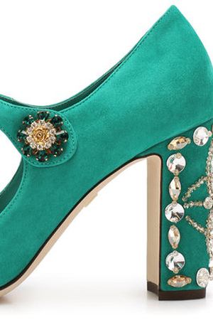 Замшевые туфли Vally на декорированном каблуке Dolce & Gabbana Dolce & Gabbana CD0684/AI884