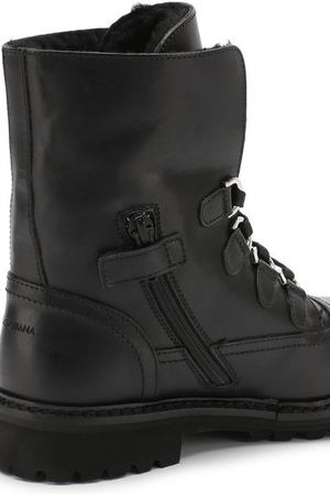 Кожаные ботинки на молнии со шнуровкой Dolce & Gabbana Dolce & Gabbana 0132/DA0548/AI373/29-36
