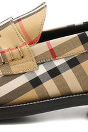 Текстильные пенни-лоферы в клетку Vintage Check Burberry Burberry 4075606